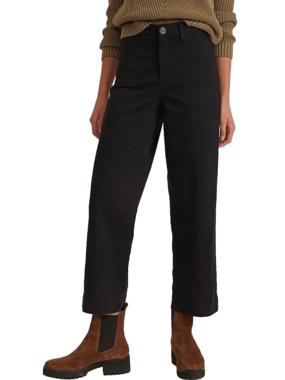 Marine Layer Bridget Faded Black Wide Leg Cropped Jeans Size 6